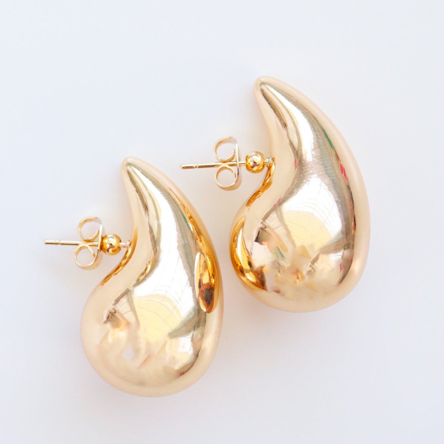 Gold Teardrop Studs