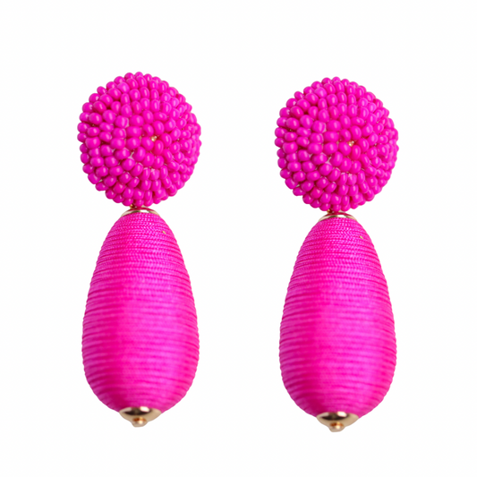 Hot Pink Beaded Drops