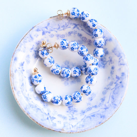 Ginger Hoops - Blue and White