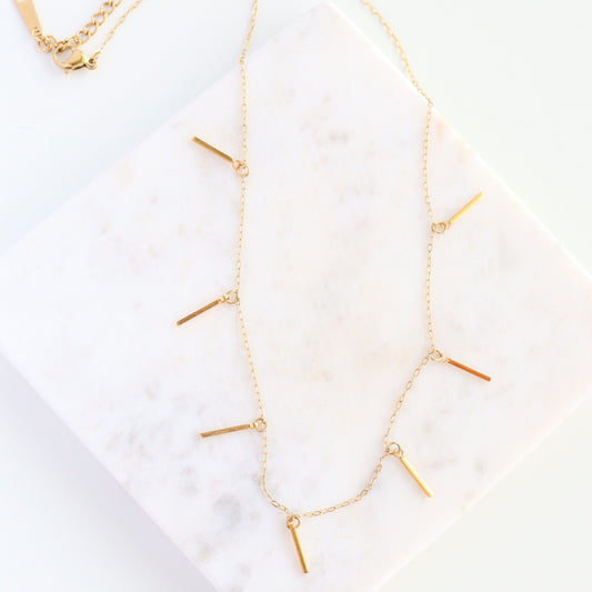 Bar Tassel Drop Necklace